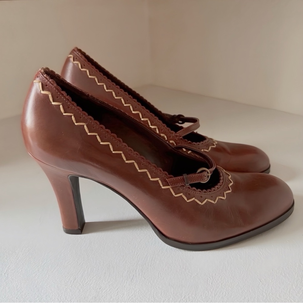 Franco Sarto Leather Mary Jane Pumps (8M)
